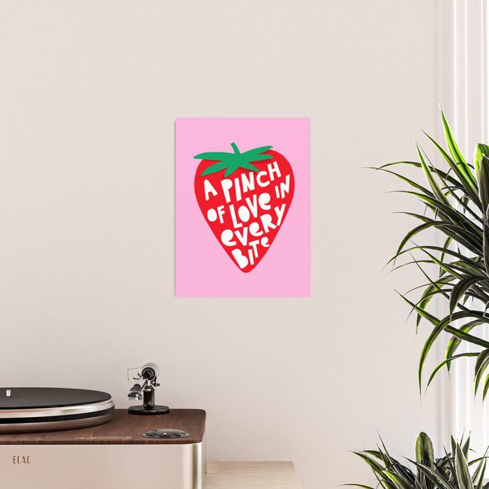 Big Strawberry Fruit with Cut-out Love words Poster Gallery Image 2