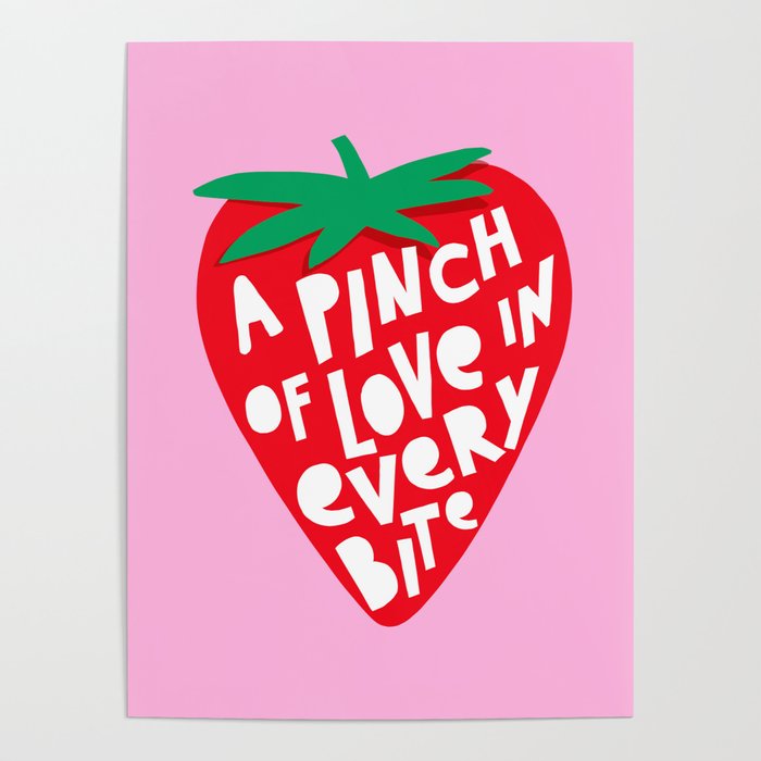 Big Strawberry Fruit with Cut-out Love words Poster Gallery Image 4