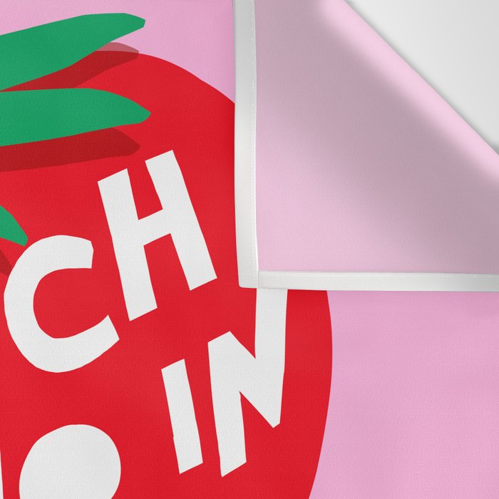 Big Strawberry Fruit with Cut-out Love words Wall Tapestry Gallery Image 3