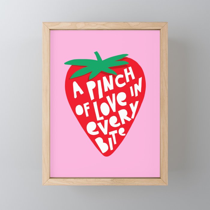Big Strawberry Fruit with Cut-out Love words Mini Art Print Gallery Image 1
