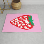 Big Strawberry Fruit with Cut-out Love words Rug Gallery Image 1