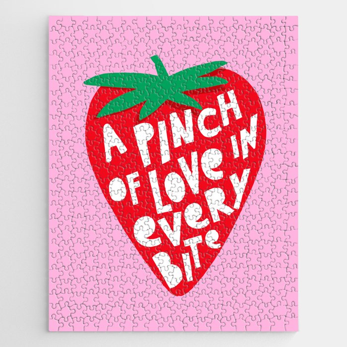 Big Strawberry Fruit with Cut-out Love words Jigsaw Puzzle Gallery Image 1
