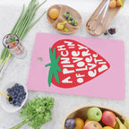 Big Strawberry Fruit with Cut-out Love words Cutting Board Gallery Image 2