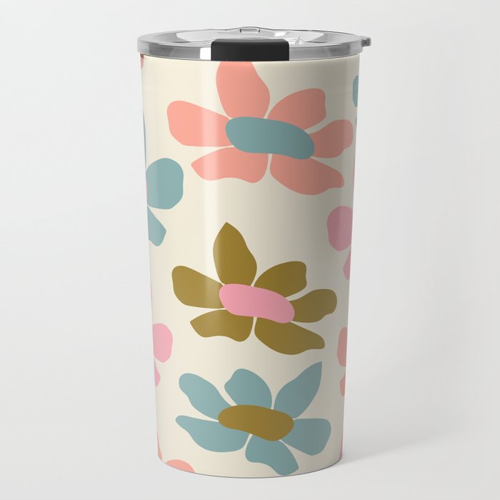 Retro Colorful Daisies  Travel Mug Gallery Image 1