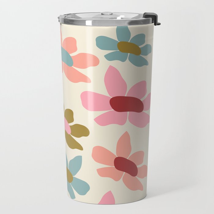 Retro Colorful Daisies  Travel Mug Gallery Image 2