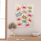 Retro Colorful Daisies  Wall Tapestry Gallery Image 2