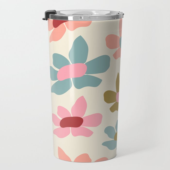 Retro Colorful Daisies  Travel Mug Gallery Image 3
