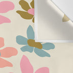 Retro Colorful Daisies  Wall Tapestry Gallery Image 3