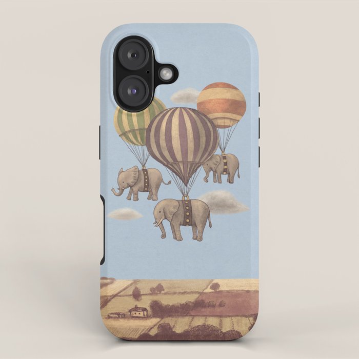Flight of the Elephants - blue option iPhone Case Gallery Image 1