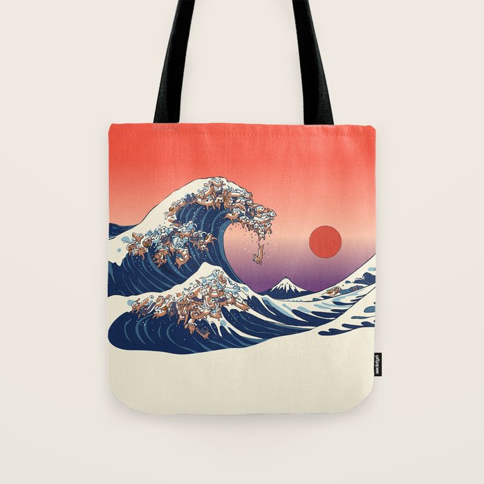 The Great Wave of Dachshunds Tote Bag Gallery Image 1