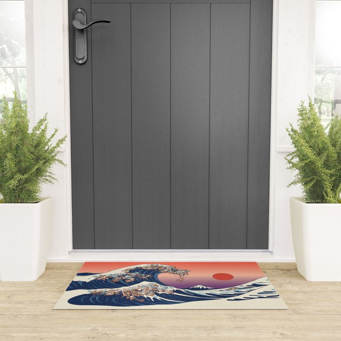 The Great Wave of Dachshunds Welcome Mat Gallery Image 3