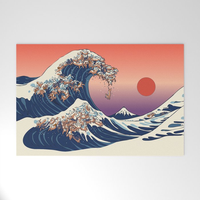 The Great Wave of Dachshunds Welcome Mat Gallery Image 1