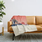The Great Wave of Dachshunds Throw Blanket Gallery Image 1
