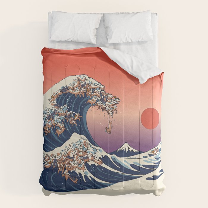 The Great Wave of Dachshunds Comforter Gallery Image 6