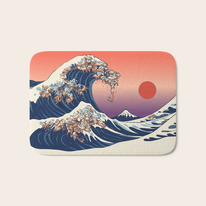 The Great Wave of Dachshunds Bath Mat Gallery Image 1