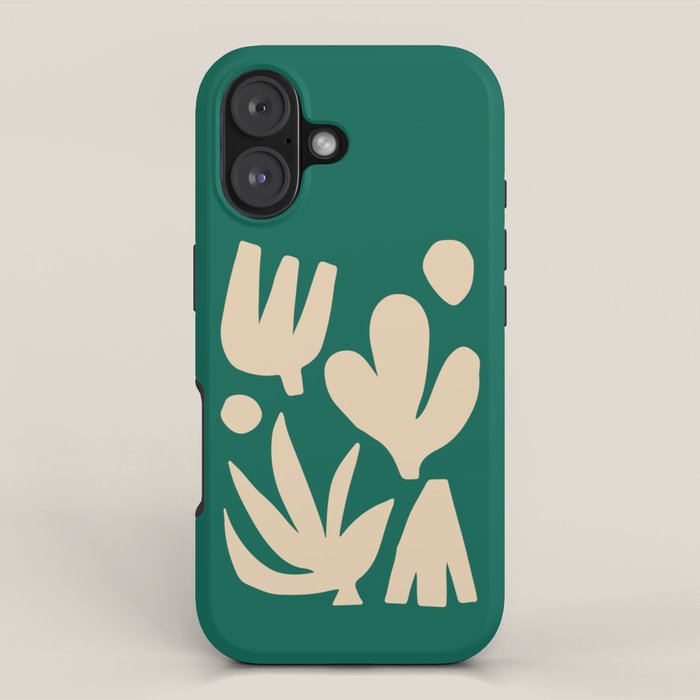 Bottle Green Collage: Paper Cutouts Matisse Edition iPhone Case Gallery Image 1