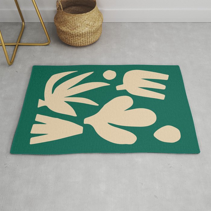 Bottle Green Collage: Paper Cutouts Matisse Edition Rug Gallery Image 1