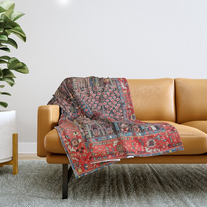 Bakhshaish Azerbaijan Northwest Persian Rug Print Throw Blanket Gallery Image 1