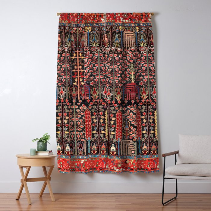 Bakhshaish Azerbaijan Northwest Persian Rug Print Window Curtain Gallery Image 1