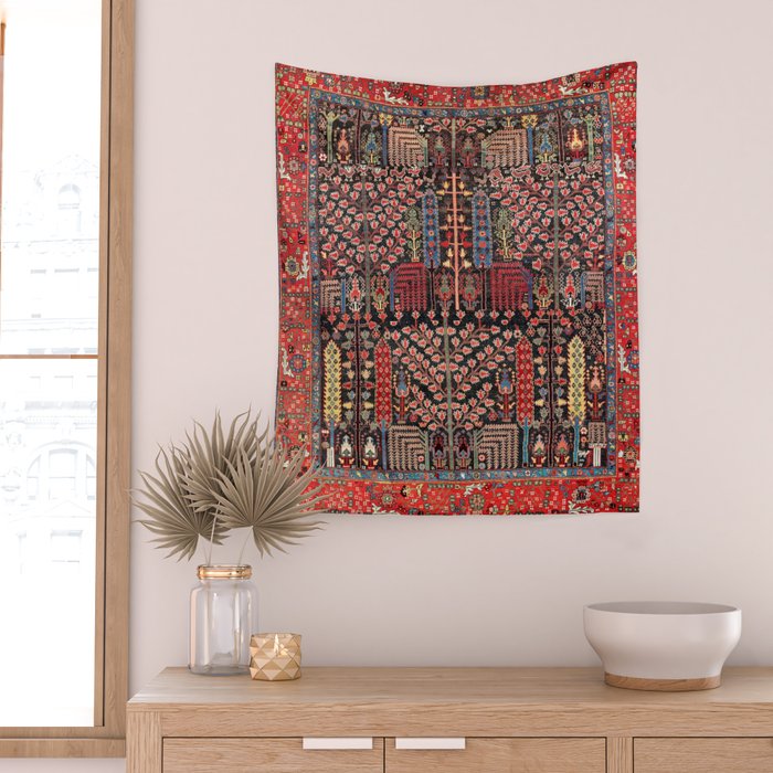 Bakhshaish Azerbaijan Northwest Persian Rug Print Wall Tapestry Gallery Image 2