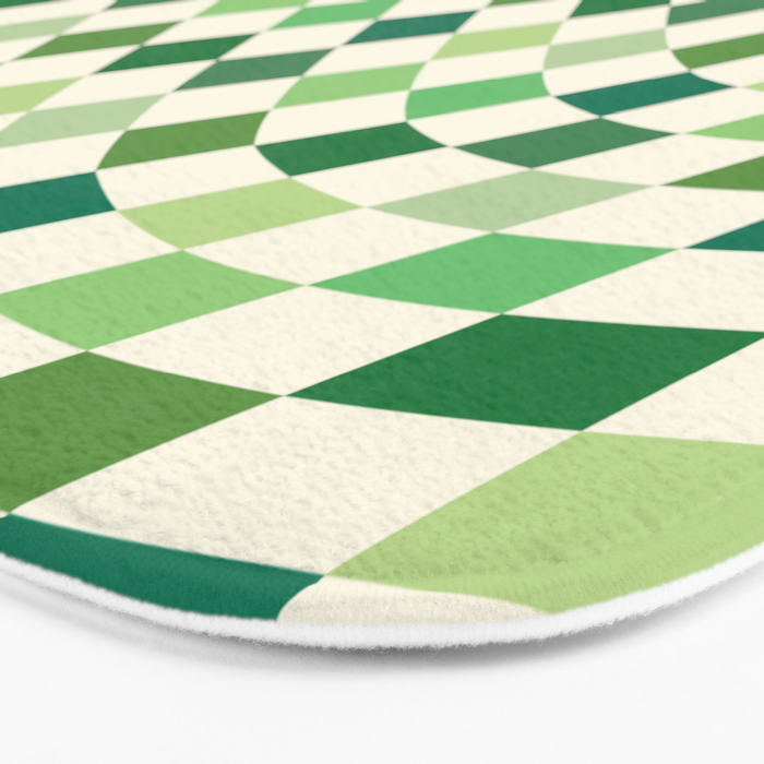 Green Checkered Swirl Bath Mat Gallery Image 3