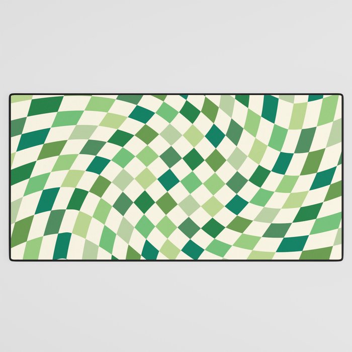 Green Checkered Swirl Desk Mat Gallery Image 3