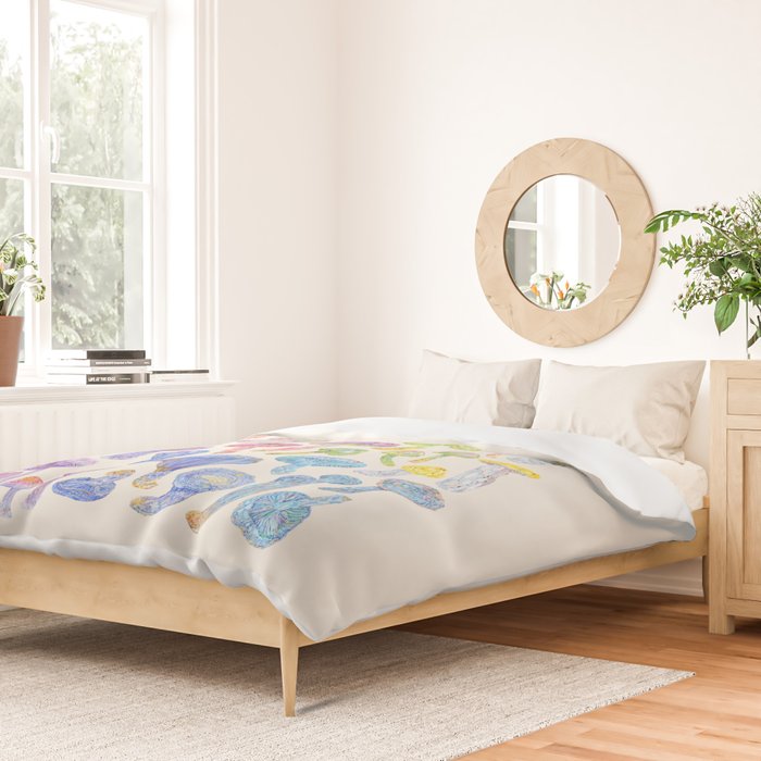 Wild Mushroom Rainbow - Neutral Duvet Cover Gallery Image 2
