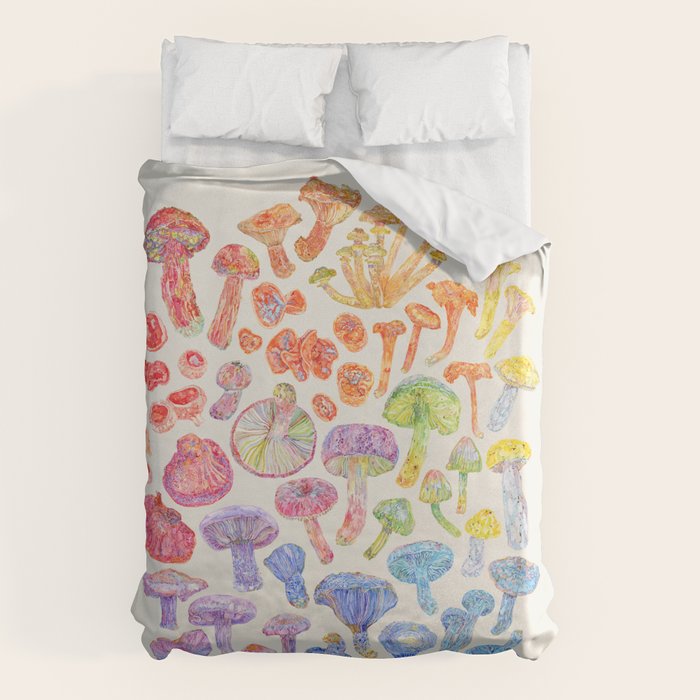 Wild Mushroom Rainbow - Neutral Duvet Cover