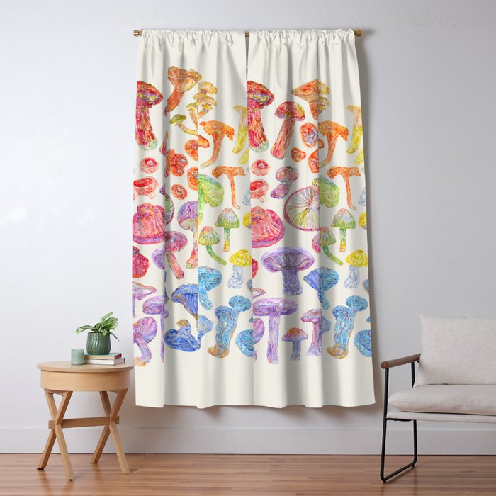 Wild Mushroom Rainbow - Neutral Window Curtain Gallery Image 1