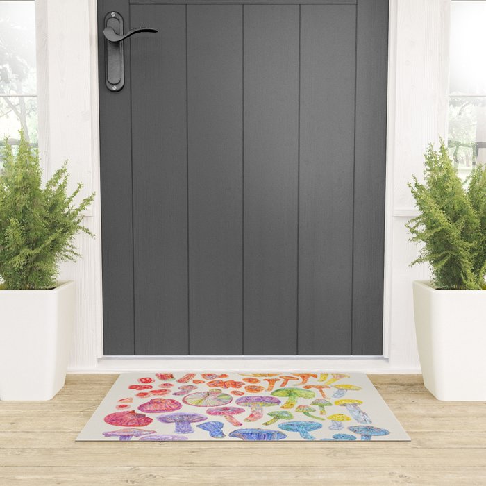Wild Mushroom Rainbow - Neutral Welcome Mat Gallery Image 3