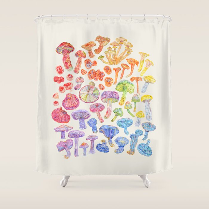 Wild Mushroom Rainbow - Neutral Shower Curtain Gallery Image 1