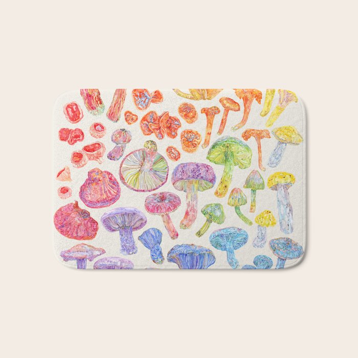 Wild Mushroom Rainbow - Neutral Bath Mat Gallery Image 1