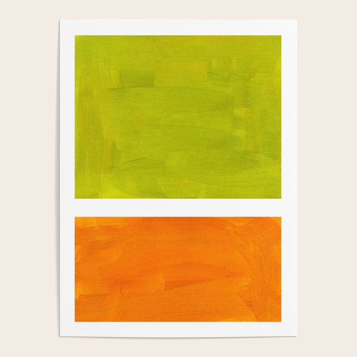 Retro Lime Green Minimalist Abstract Color Block Rothko Midcentury Modern Art Poster Gallery Image 4