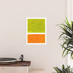 Retro Lime Green Minimalist Abstract Color Block Rothko Midcentury Modern Art Poster Gallery Image 2