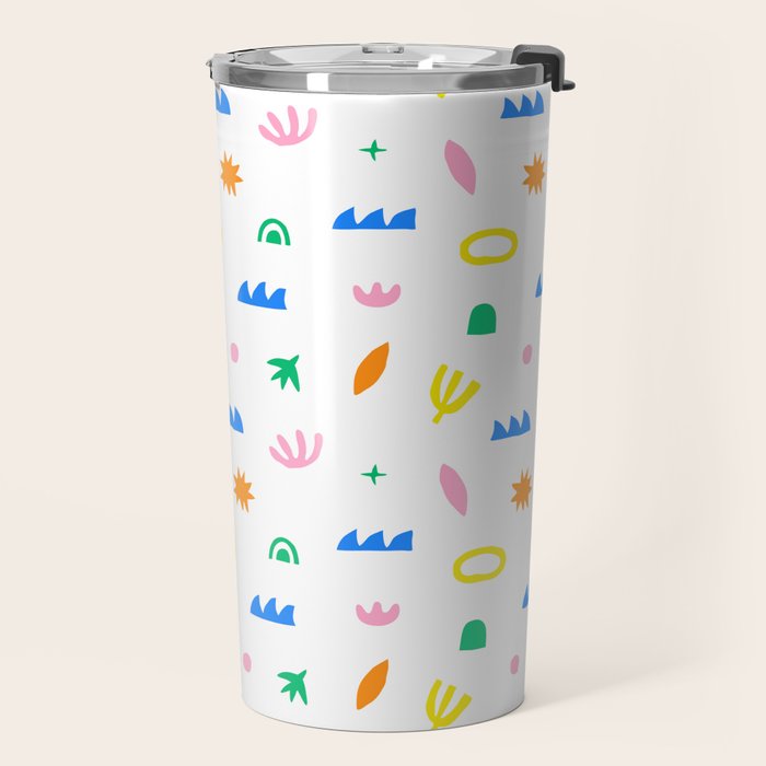 Colorful abstract organic shape art pattern Travel Mug Gallery Image 2