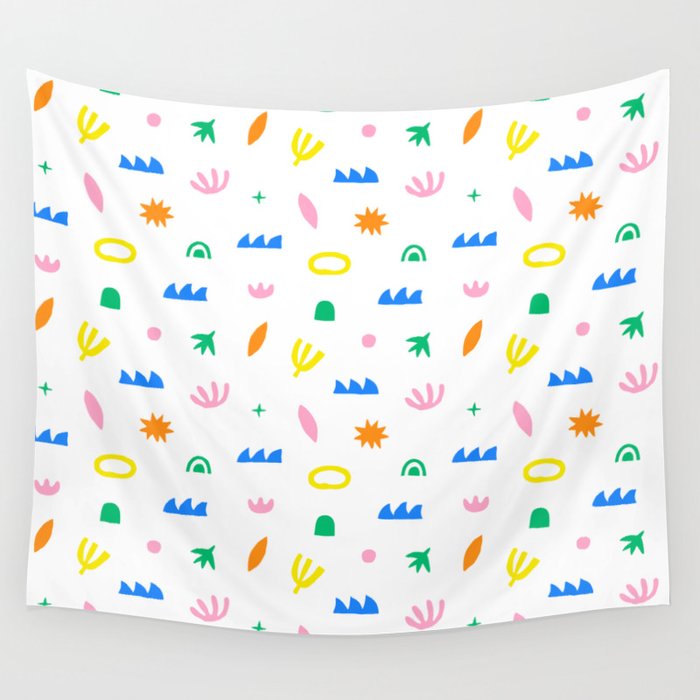 Colorful abstract organic shape art pattern Wall Tapestry Gallery Image 4