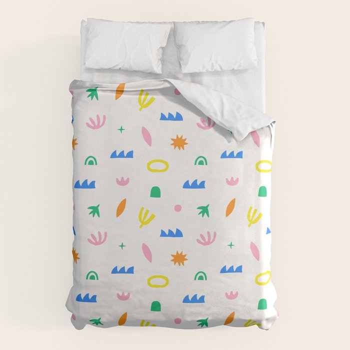 Colorful abstract organic shape art pattern Duvet Cover Gallery Image 6