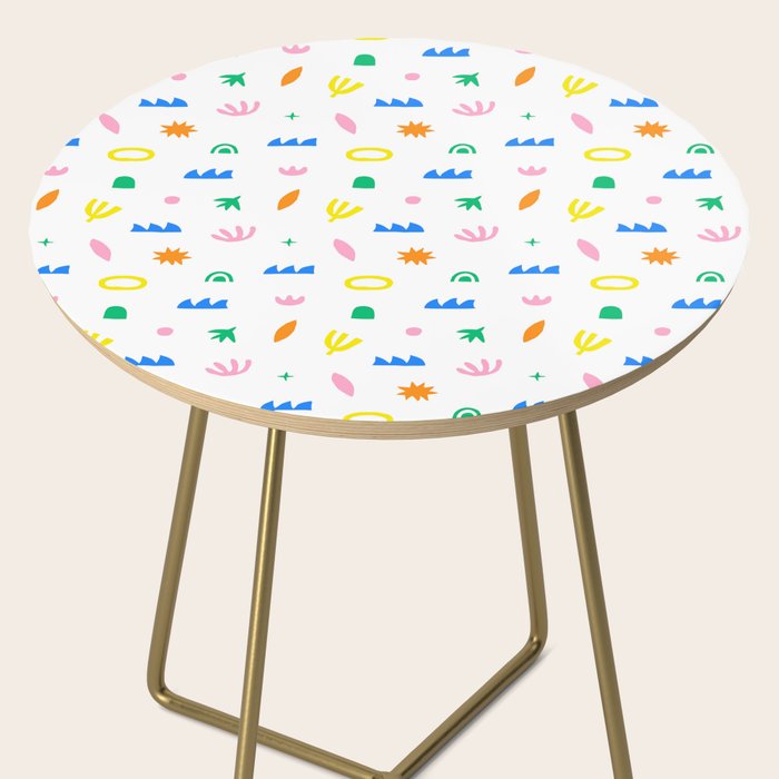 Colorful abstract organic shape art pattern Side Table Gallery Image 2
