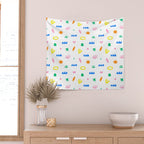 Colorful abstract organic shape art pattern Wall Tapestry Gallery Image 2