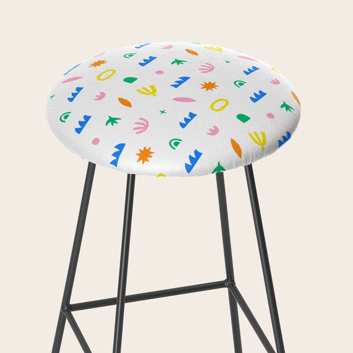 Colorful abstract organic shape art pattern Stool Gallery Image 2