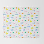Colorful abstract organic shape art pattern Throw Blanket Gallery Image 2