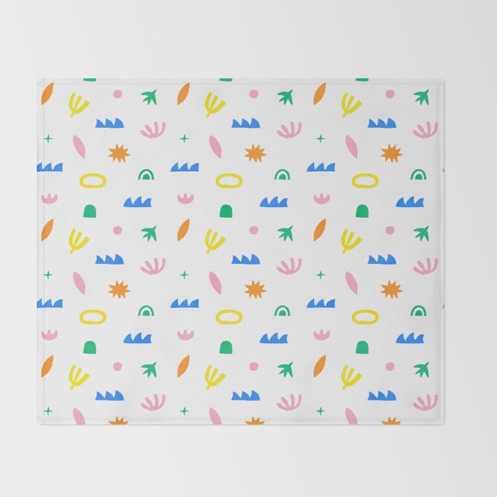 Colorful abstract organic shape art pattern Throw Blanket Gallery Image 2
