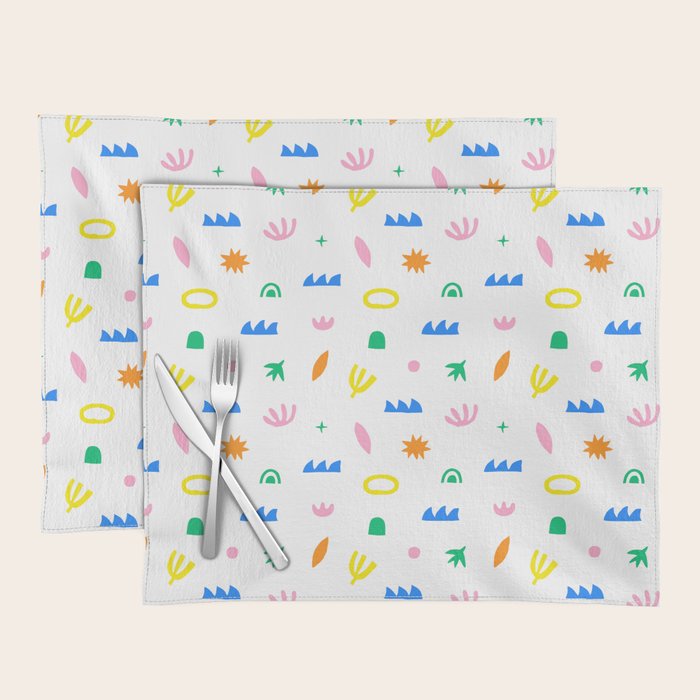 Colorful abstract organic shape art pattern Placemat Gallery Image 1