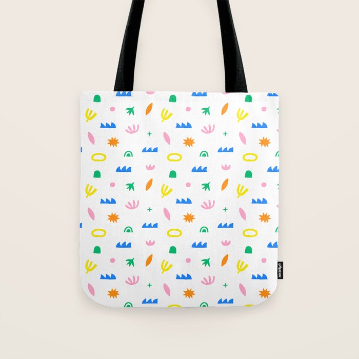 Colorful abstract organic shape art pattern Tote Bag Gallery Image 1