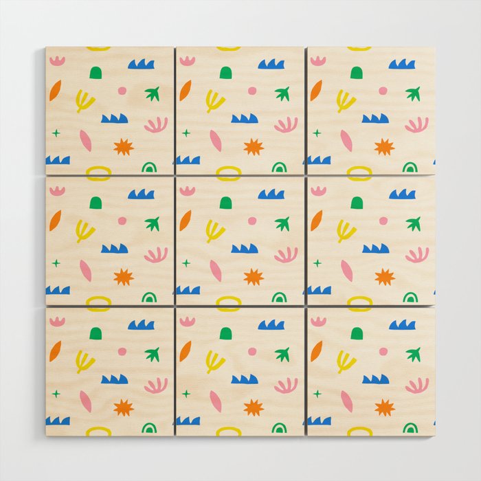 Colorful abstract organic shape art pattern Wood Wall Art Gallery Image 1