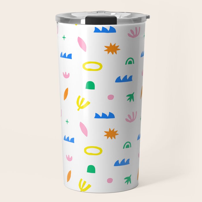 Colorful abstract organic shape art pattern Travel Mug Gallery Image 1