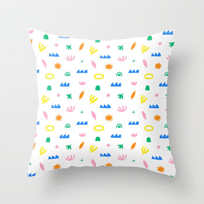 Colorful abstract organic shape art pattern Throw Pillow Gallery Image 6
