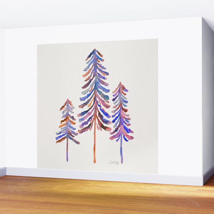 Pine Trees - Vintage Palette Wall Mural Gallery Image 2