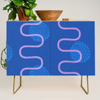 Abstract Fields in Navy Blue & Pastel Pink Credenza Gallery Image 1