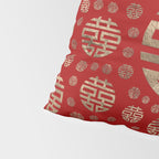 Double Happiness Symbol pattern - Gold on red Pillow Sham Gallery Image 4